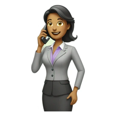 Businesswoman talking on her cell phone sticker