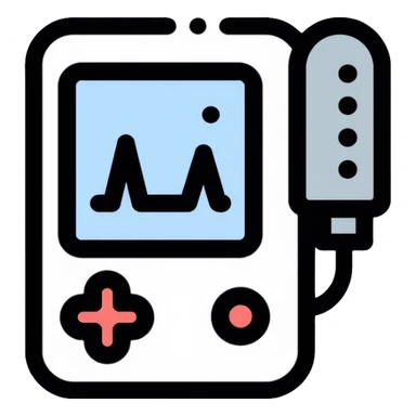 Medical EKG machine with heart rhythm display sticker