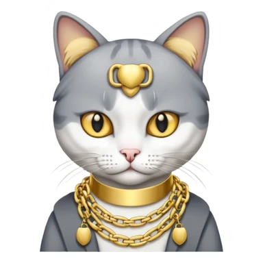 Rengi gri beyaz olaolan rapci kedi sticker