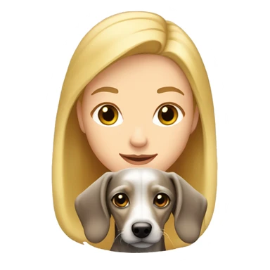 blonde white girl with wirehaired dachshund sticker