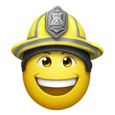 A lemon with but in a fireman outfit smiling sticker