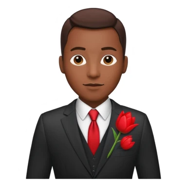black man with tulip in his suit pocket sticker
