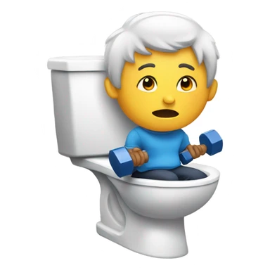 Weight lifting on toilet sticker