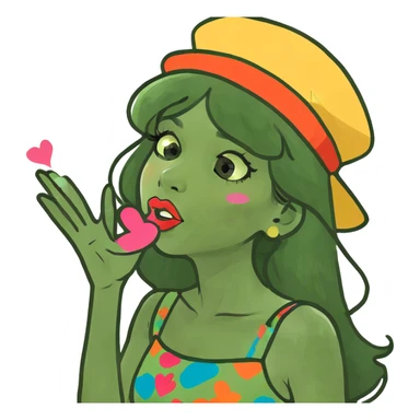 girl blowing kisses sticker
