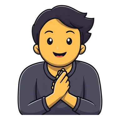 Hands crossed over neck guy laughing  sticker