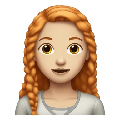 Ginger girl straight hair dark eye sticker