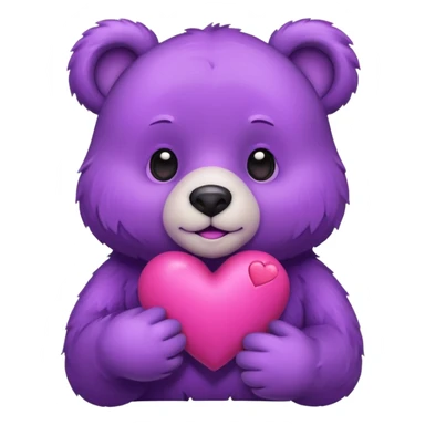 bear holding heart but it’s purple tinted sticker