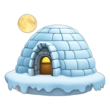igloo with moon on top sticker