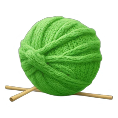 knitting ball green sticker