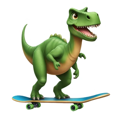 Dinosaur with skateboard sticker