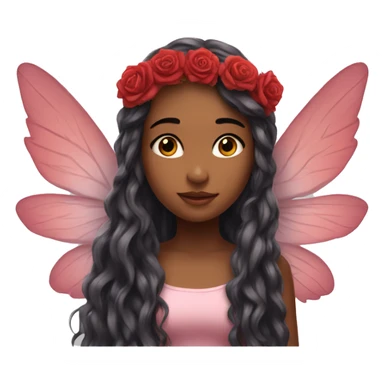 big wings, rose, Beautiful, fairy, red, long hair sticker