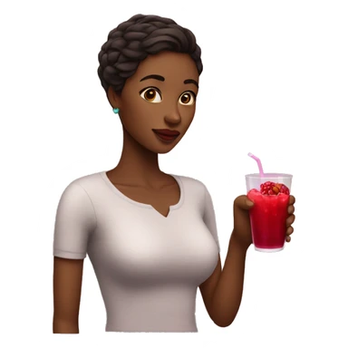 woman drinks pomegranade juice sticker