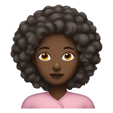 Woman sleeping with curly dark brown hair and dark skin sticker