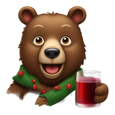 Bear with mulled wine  sticker