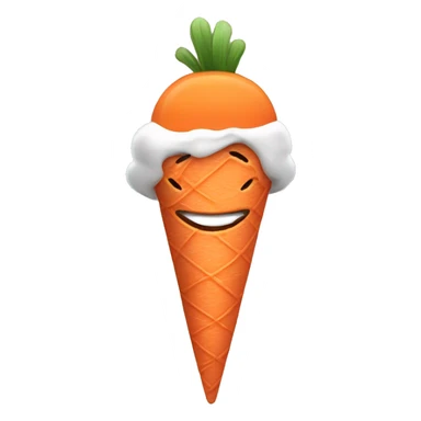 A carrot eating ice cream sticker