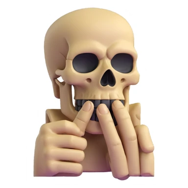 sigma moai skull with finger to lips sticker