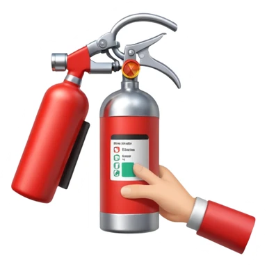 hand holding Fire extinguisher sticker
