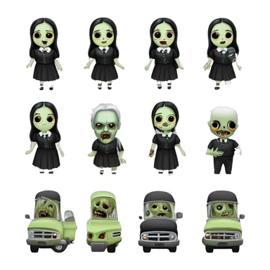 zombie gothic Wednesday Addams creepy ‘29 ford pickup hot rod  sticker