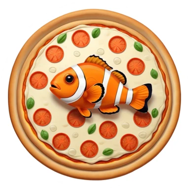Clownfish on pizza  sticker