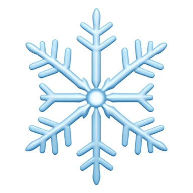 A simple emoji-style snowflake or small snow pile. Cute, clean lines, minimal detail, white and light-blue colors, rounded shapes, soft shading, flat 2D emoji style. sticker