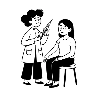 A female doctor who is doing PRP injections, add a patient sticker