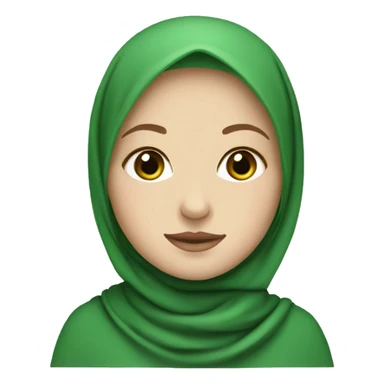 white girl with green hijab sticker