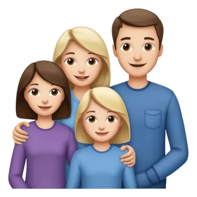 Happy family: mom, dad, 2 sisters and brother sticker