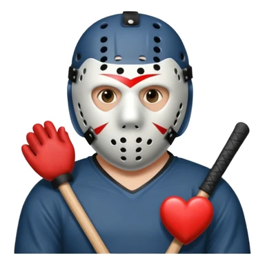 Jason Voorhees, looking cute, heart-shaped hands sticker