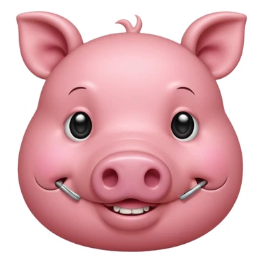 Un cerdito mordiéndose el dedo coqueteando que el cerdo tenga pestañas cortitas y encrespadad sticker