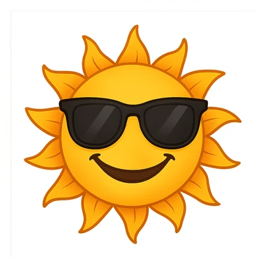 smiling sun with sunglasses sticker
