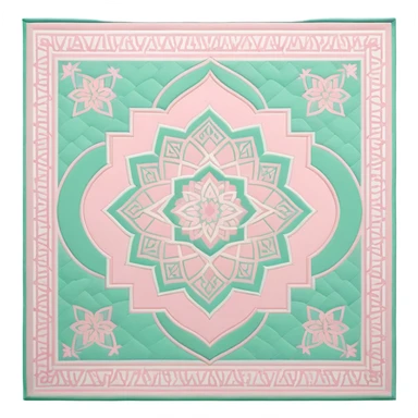 islamic Muslim prayer mat light pink and mint sticker