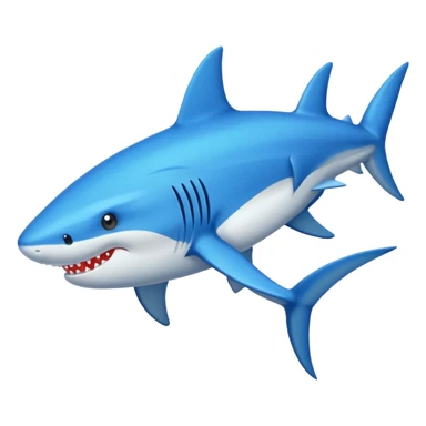 Un tiburón con tenis azules sticker