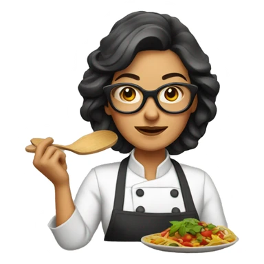 mexican lady with glasses cooking sticker