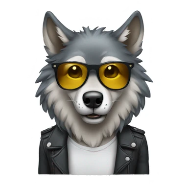 Wolf wearing sunglasses sticker