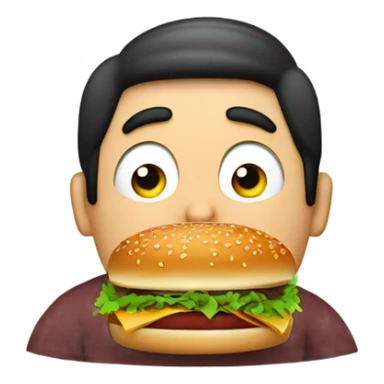 hombre obeso comiendo una hamburguesa sticker