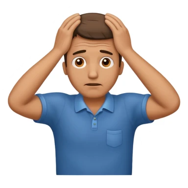 confused dad with hands on his head sticker