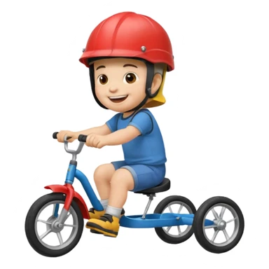 Laughing tricycle sticker