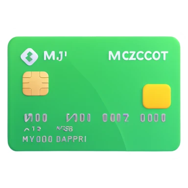 debit card emoji in light green color sticker