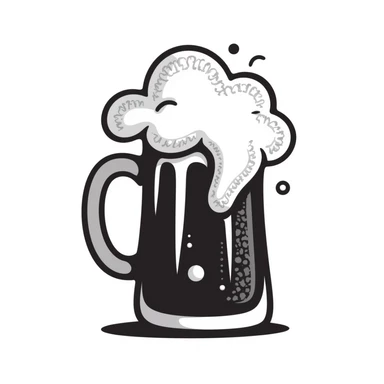 A hand-drawn beer mug with foam and bubbles sticker