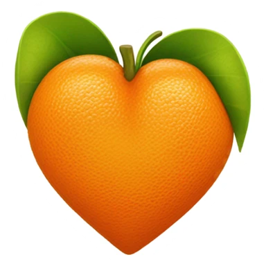 Tangerine cute heart sticker