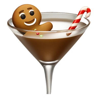 Tiny Gingerbread man in a gingerbread martini sticker