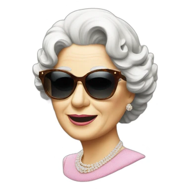 Elisabeth II with sunglasses sticker
