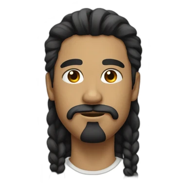 black long hair male with mustache and goatee sticker