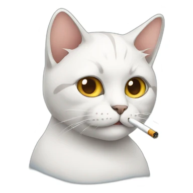 Cat with a cigarette sticker