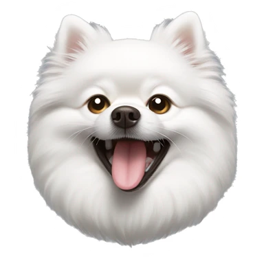 White Pomeranian Spitz yawns sticker