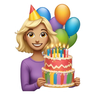Maddie celebrating her birthday sticker