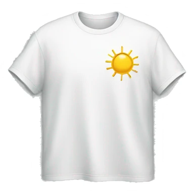 white tshirt with weather sign sticker