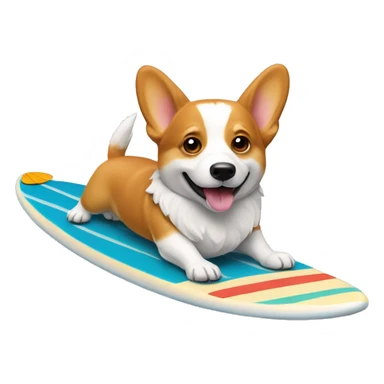 Corgi riding a surfboard sticker