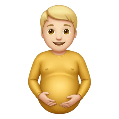 golden pregnant man emoji, sideways vertical sticker