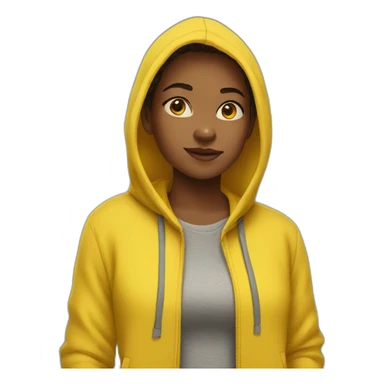 Girl in yellow hoodie sticker